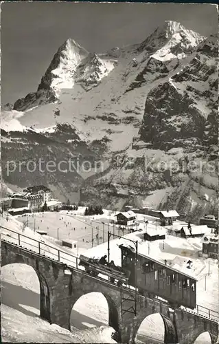 Muerren BE mit Eiger Moench Jungfrau Almendhubelbahn Kat. Muerren