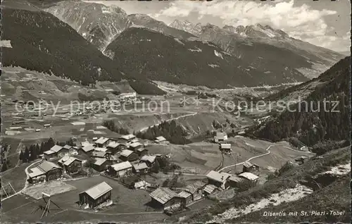 Disentis GR mit St Plazi Tobel Alpenpanorama Kat. Disentis