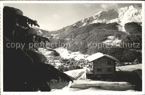 Klosters GR Skihaus Alpenroesli Winterpanorama Wintersportplatz Kat. Klosters