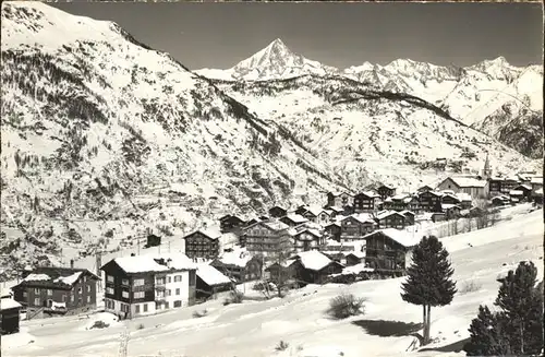Graechen VS Winterpanorama mit Bietschhorn Nesthorn Alpen Kat. Graechen