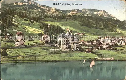 St Moritz GR Hotel Belvedere am See Segelboot Kat. St Moritz