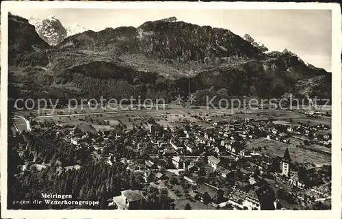 Meiringen BE mit Wetterhorngruppe Kat. Meiringen