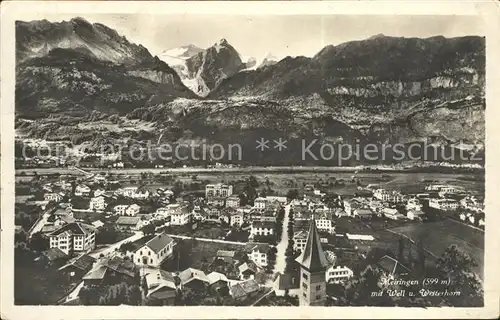 Meiringen BE mit Well  und Wetterhorn Kat. Meiringen