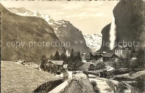 Lauterbrunnen BE mit Staubbach Kat. Lauterbrunnen