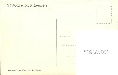 Interlaken BE Tell Freilicht Spiele Kat. Interlaken