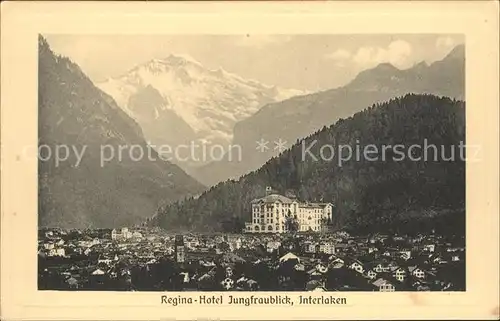 Interlaken BE mit Reginahotel und Jungfrau Kat. Interlaken