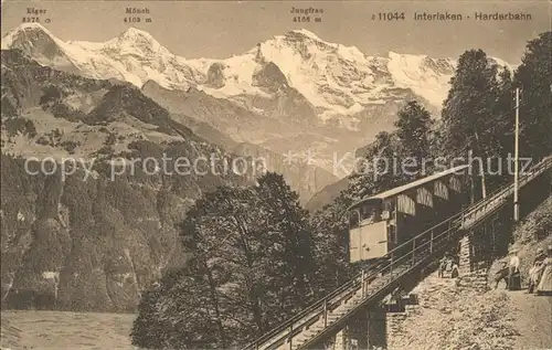 Interlaken BE Harderbahn mit Eiger Moench und Jungfrau Kat. Interlaken