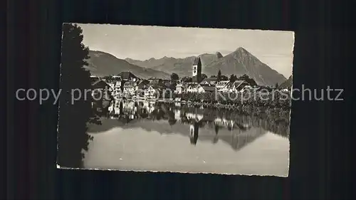 Interlaken BE Kirche Unterseen und Niesen Kat. Interlaken