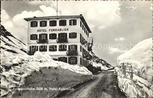 Furkapass Passhoehe Hotel Furkablick / Furka /Rg. Gletsch