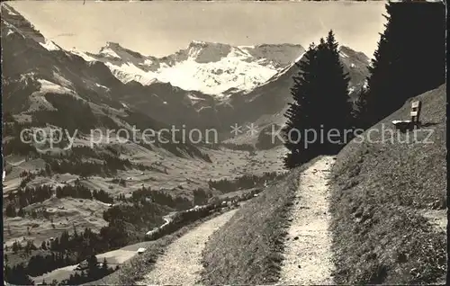 Adelboden Hoernliweg mit Steghorn Wildstrubel Hoernli Kat. Adelboden