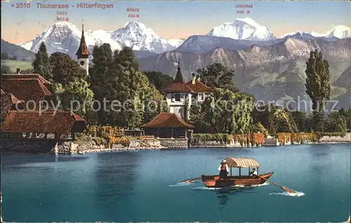 Thunersee See mit Eiger Moench Jungfrau Kat. Thun