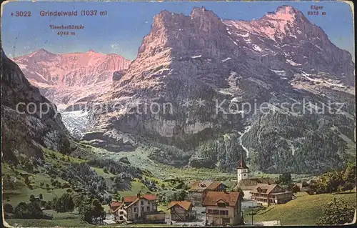 Grindelwald mit Viescherhoerner Eiger Kat. Grindelwald