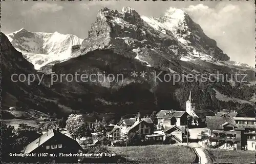 Grindelwald mit Fiescherhoerner und Eiger Kat. Grindelwald