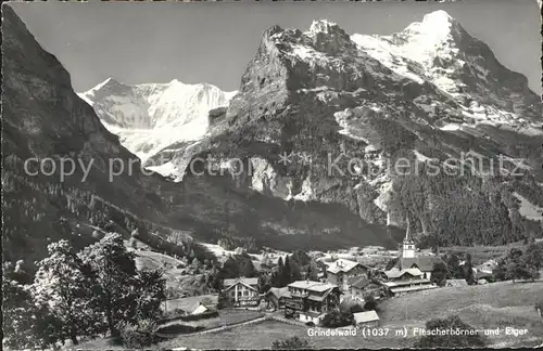 Grindelwald mit Fiescherhoerner und Eiger Kat. Grindelwald