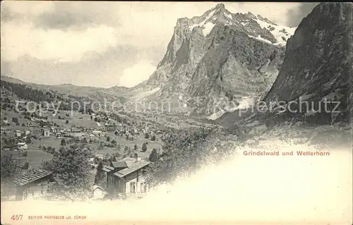 Grindelwald mit Wetterhorn Kat. Grindelwald