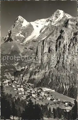 Muerren BE mit Moench und Eiger Kat. Muerren