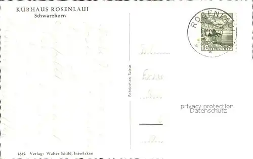 Rosenlaui BE Kurhaus mit Schwarzhorn Kat. Rosenlaui