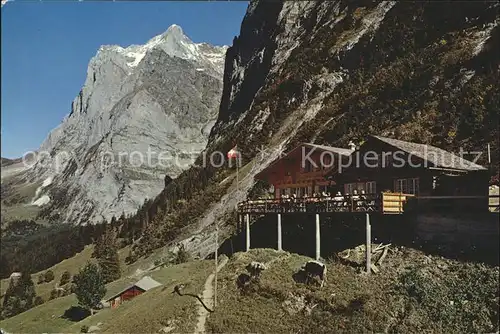 Grindelwald Bergrestaurant Pfingstegg Wetterhorn Kat. Grindelwald