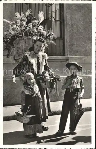 Tessin Ticino Frau mit Kindern Kat. Lugano