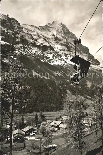 Grindelwald Firstbahn Sessellift mit Eiger Kat. Grindelwald