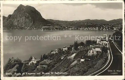 Lago di Lugano col Monte S. Salvatore Kat. Italien