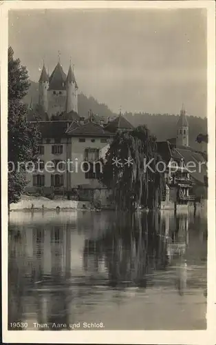 Thun BE mit Schloss an der Aare Kat. Thun