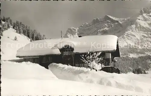 Adelboden Stiegelschwand Chalet Margrith tief verschneit Kat. Adelboden