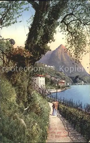 Lago di Lugano Strada per Oria e San Mamette Kat. Italien