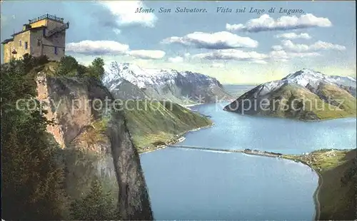 Monte San Salvatore Vista sul Lago di Lugano Monte Generoso San Giorgio Ponte di Melide Kat. 