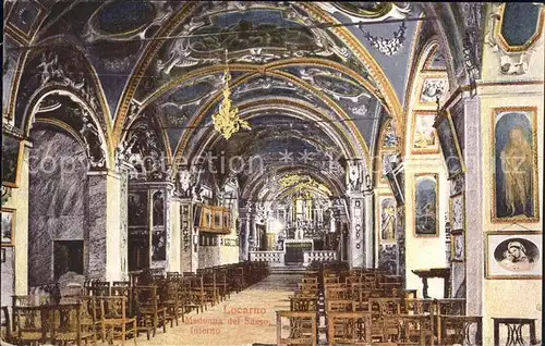 Locarno TI Madonna del Sasso Interno Wallfahrtskirche / Locarno /Bz. Locarno