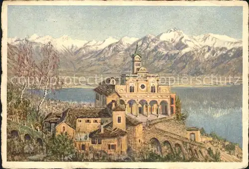 Locarno TI Chiesa Madonna del Sasso Wallfahrtskirche Alpenpanorama / Locarno /Bz. Locarno