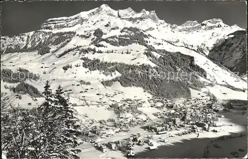 Engelberg OW Talblick Alpenpanorama im Winter Kat. Engelberg