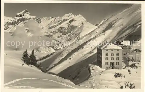 Engelberg OW Berghotel Truebsee gegen den Hahnen Winterpanorama Kat. Engelberg