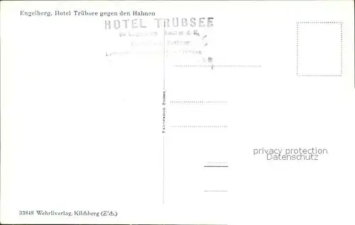 Engelberg OW Berghotel Truebsee gegen den Hahnen Winterpanorama Kat. Engelberg