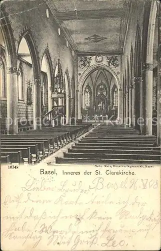 Basel BS Inneres der St Clarakirche Kat. Basel