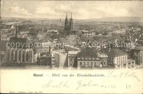 Basel BS Blick von der Elisabethenkirche Muenster Kat. Basel