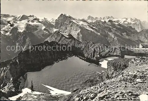 Engelberg OW Blick vom Wissig Rugghubelgebiet Gebirgspanorama Kat. Engelberg