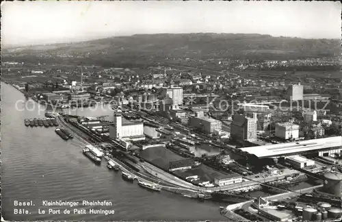 Bale Port de Petit Huningue Rheinhafen Kleinhueningen Fliegeraufnahme Kat. Basel