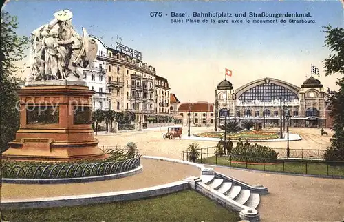 Basel BS Bahnhofplatz Strassburger Denkmal Monument Kat. Basel