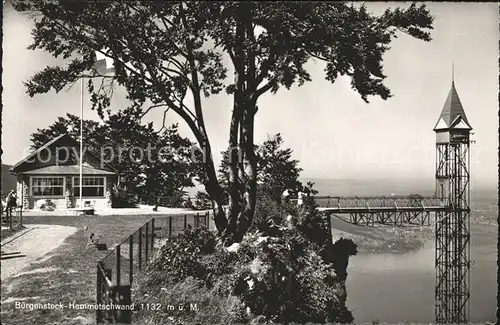 Hammetschwand Buergenstock Freiluft Aufzug Aussichtspunkt Vierwaldstaettersee Kat. Buergenstock