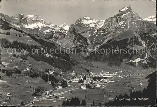 Engelberg OW Panorama mit Hahnen Alpen Kat. Engelberg
