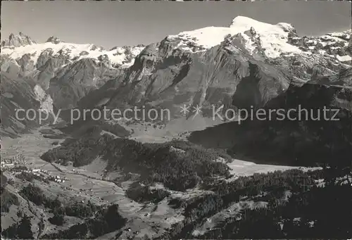 Engelberg OW Blick von Tschingel Alp ins Engelbergertal Alpenpanorama Kat. Engelberg