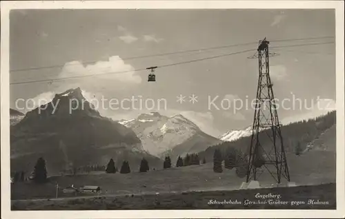 Engelberg OW Schwebebahn Gerschni Truebsee gegen Hahnen Alpenpanorama Kat. Engelberg