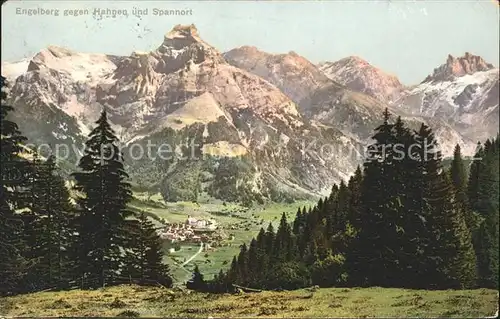 Engelberg OW Panorama gegen Hahnen und Spannort Urner Alpen Kat. Engelberg
