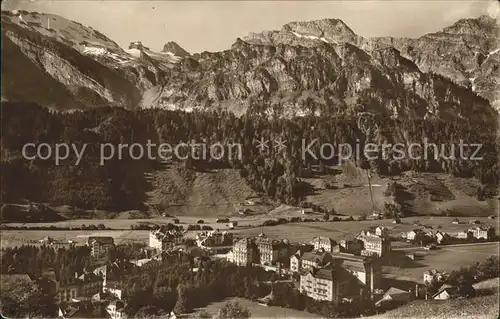 Engelberg OW Panorama gegen Jochpassgebiet Kat. Engelberg