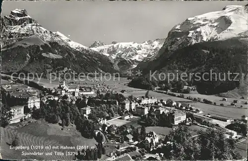 Engelberg OW Panorama mit Hahnen Spannoerter und Titlis Urner Alpen Kat. Engelberg