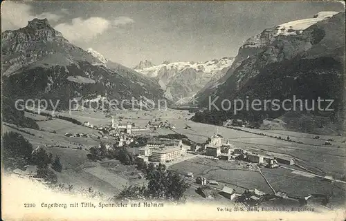 Engelberg OW Panorama mit Titlis Spannoerter und Hahnen Urner Alpen Kat. Engelberg