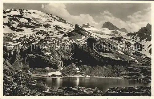 Engelberg OW Truebsee mit Jochpass Gebirgspanorama Kat. Engelberg