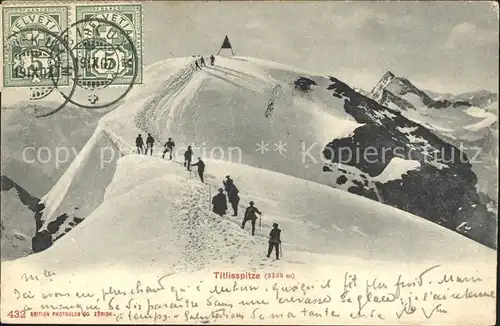 Engelberg OW Titlisspitze Bergsteiger Urner Alpen Kat. Engelberg