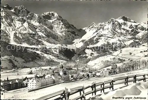 Engelberg OW Gesamtansicht gegen Juchlipass Winterpanorama Kat. Engelberg